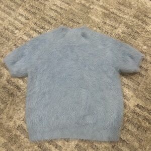 Men's Light Blue Fuzzy Sweater